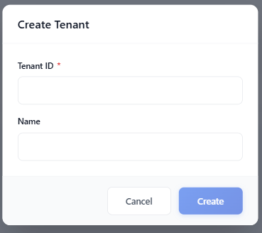 admin create tenant