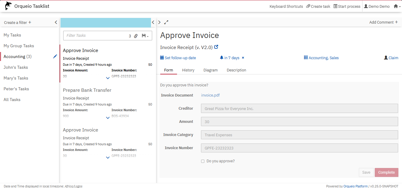 tasklist header