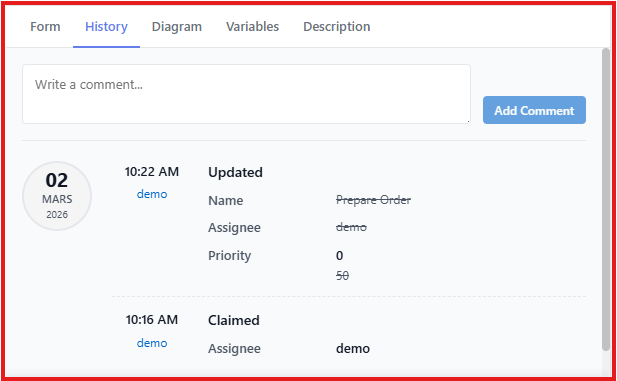 tasklist history tab
