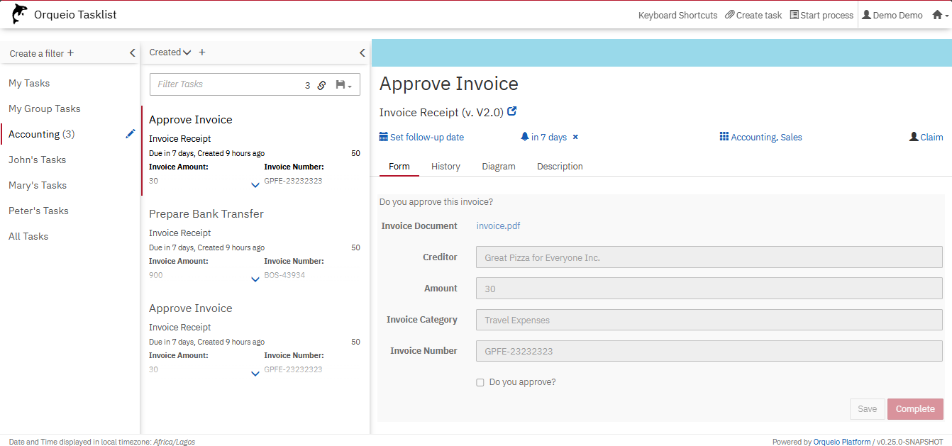 tasklist task action