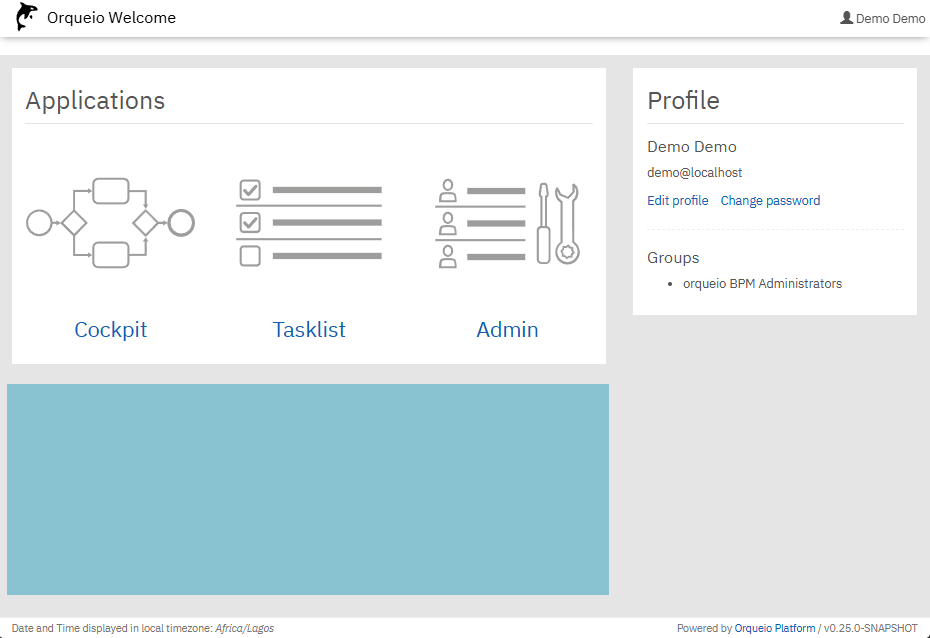 welcome dashboard