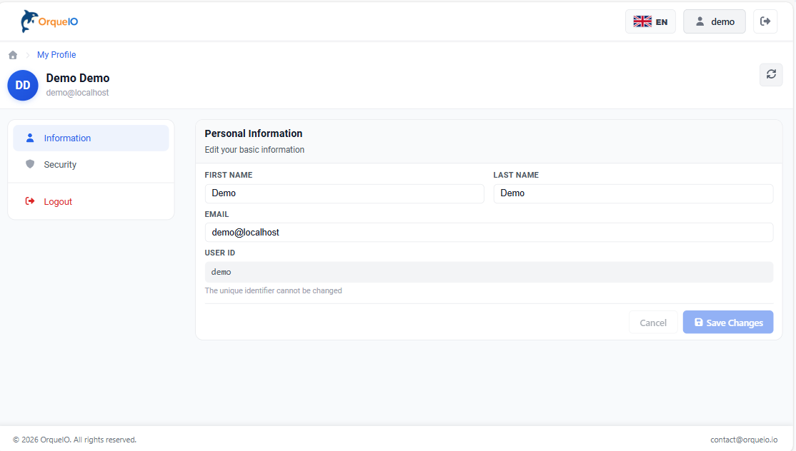 welcome profile information